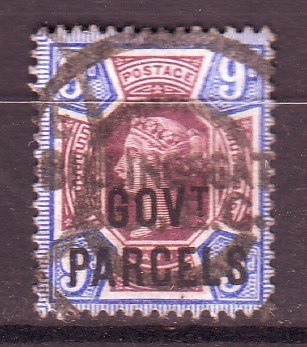 1887 GB - SGO67 9d Dull Purple and Blue GOVT PARCELS VFU (1)